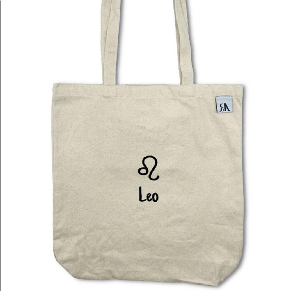 Leo astrology / zodiac embroidered tote bag